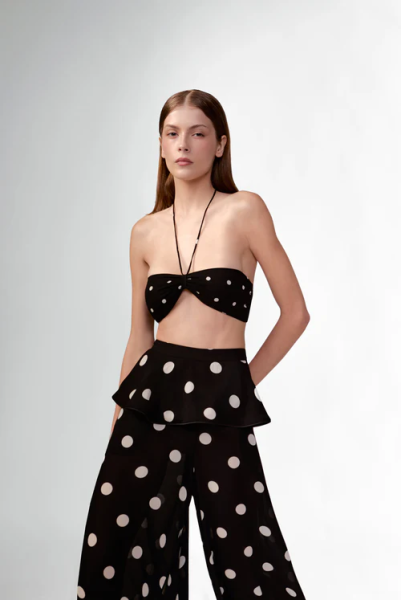 POLKA DOTS BANDEAU TOP